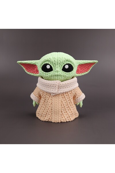 Fud3D Baby Yoda Grogu Örgü Görünümlü Figür 25 cm Star Wars Koleksiyonluk