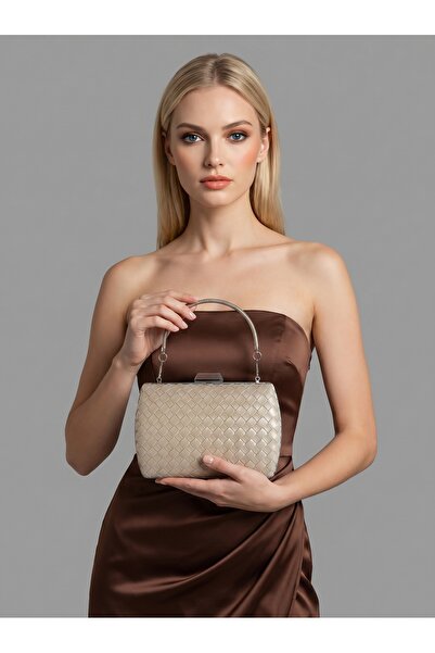 Biçanta Μπεζ Χρώμα Ασημί Λεπτομερής Χειροποίητη Δερμάτινη Τσάντα Ειδικής Σειρ...