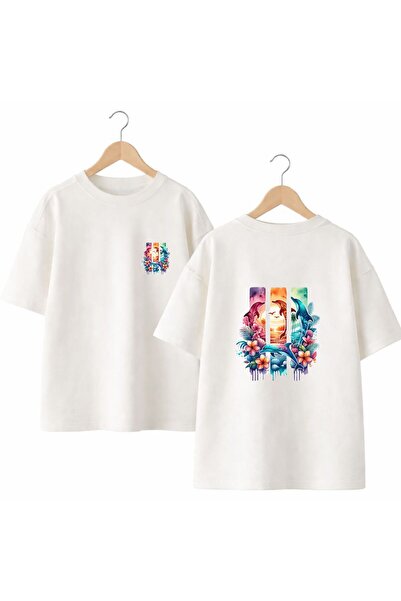 playwear Majica sa otiskom delfina na leđima i grudima, 100% pamuk, široka, o...