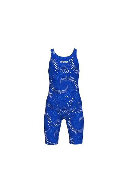 ARENA GIRL'S PRINTED FULL BODY BLACK-TEAM ROYAL