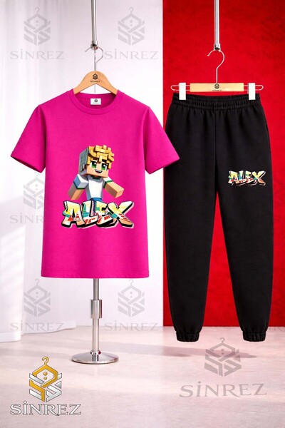 SİNREZ Set de trening unisex pentru copii ALEX SARI NOU cu tricou imprimat