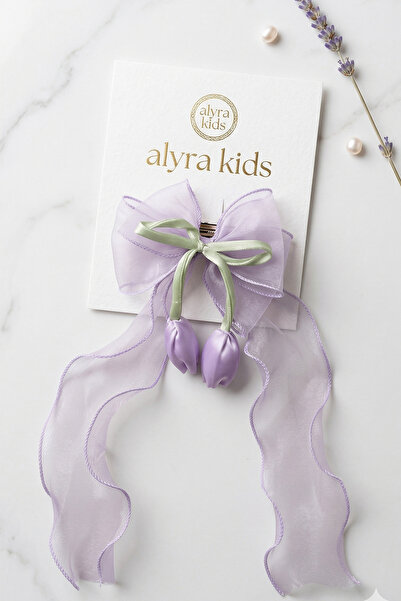 ALYRA Κοριτσίστικο κλιπ μαλλιών με φιόγκο σε σχήμα τουλίπας - Αξεσουάρ με λεπ...