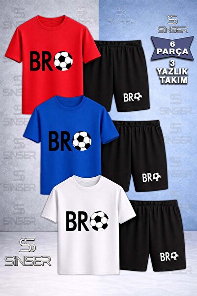 SS SİNSER Children's Bro Top Black Custom Printed Crew Neck 3-Piece T-Shirt -...