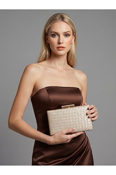 Biçanta Μπεζ Χρώμα Χρυσό Λεπτομερές Χειροποίητο Δερμάτινο Ειδική Σειρά Γυναικ...