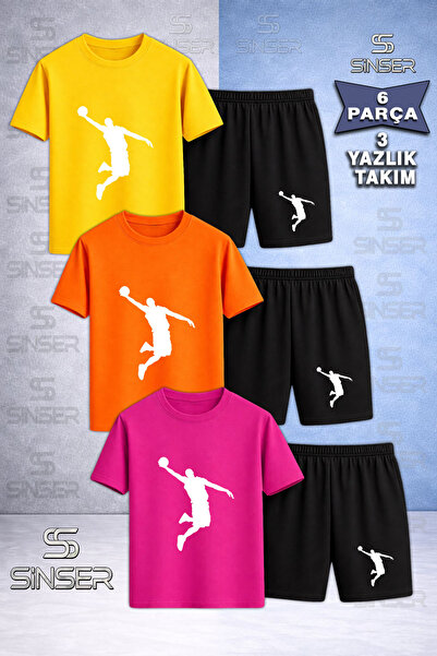 SS SİNSER Παιδικό BASKET ADAM WHITE Μπλουζάκι 3 τεμαχίων με ειδική στάμπα και...