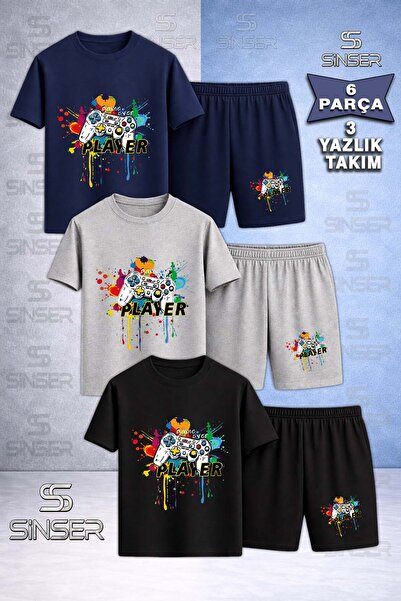 SS SİNSER Παιδικό GAME ON PLAYER COLORFUL Προσαρμοσμένο Τυπωμένο Μπλουζάκι με...