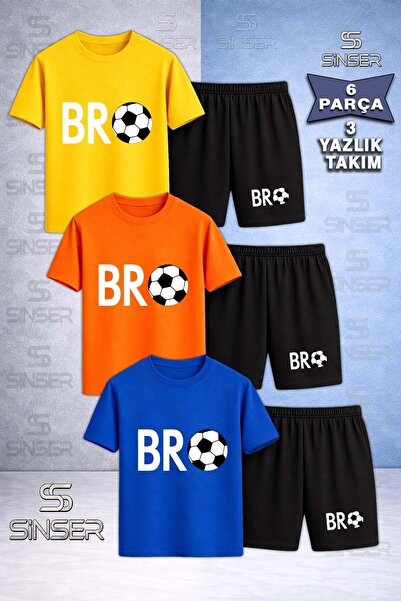 SS SİNSER Παιδικό BRO TOP BEYAZ Σετ μπλουζάκι 3 τεμαχίων με λαιμόκοψη και στά...