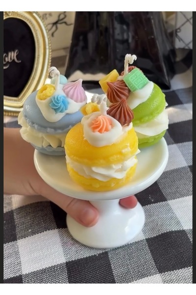 Veluna mum El Yapımı Pastel Makaron Mum 💫🍡