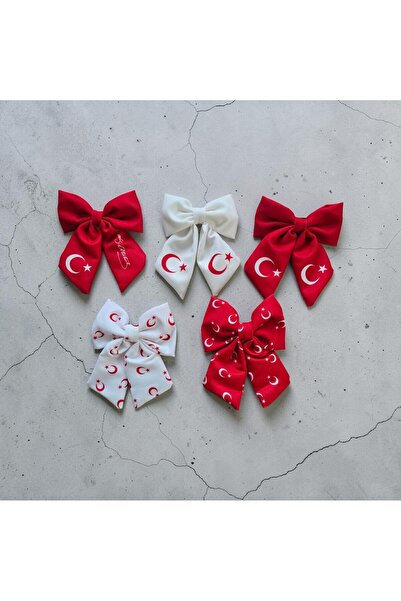 diclecollection 5-Piece 23 April Hairpin Set, Red and White Crescent and Star...