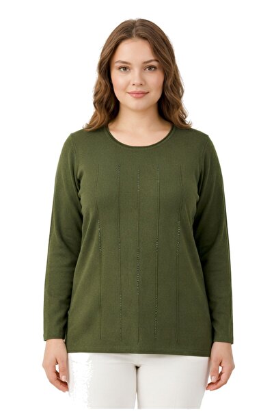 Gürkan Triko Γυναικεία πλεκτή μπλούζα εποχιακής χρήσης με πέτρινο σχέδιο και ...