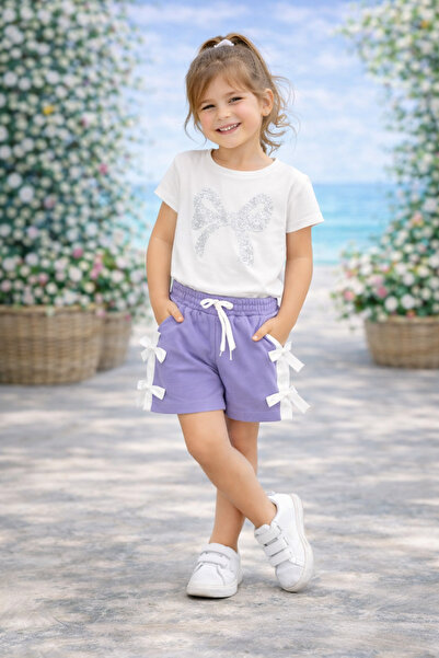 kahkaha kids Κοριτσίστικο Σετ Μπλουζάκι και Σορτς με Στάμπα Φιόγκου με Πέτρες...