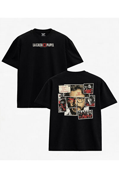 kun inaki La Casa De Papel Sırt Baskılı Siyah Unisex Tişört