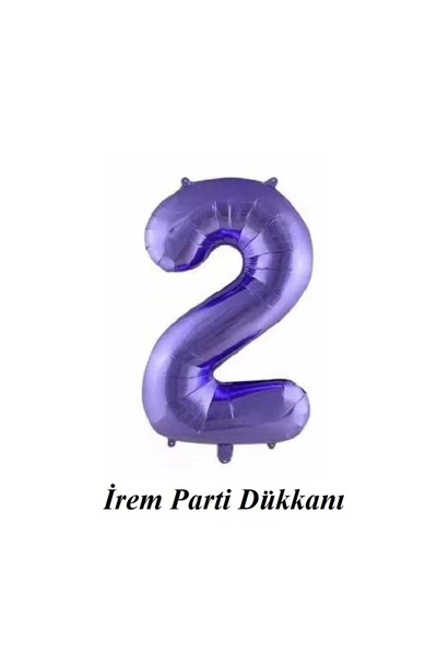 İrem Parti Dükkanı Mor renk 2 Yaş Folyo Rakam Balon 76 cm 34 inç