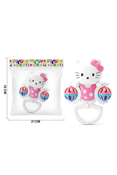 iTajir Hello Kitty Triple Rattle Toy for Kids - Cute Cat with Bow and Easy Ri...