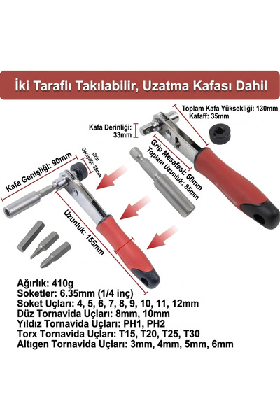 PARKSIDE 23 Parça Çok Amaçlı Cırcırlı Lokma Takımı Somun Sıkma Tornavida Vidalama Seti %100 Alman Kalitesi