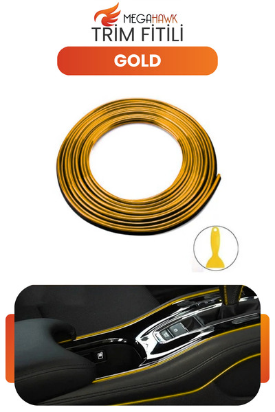 MEGAHAWK Trim Fitili Gold Car Interior Decorative Strip Decoration between Do...