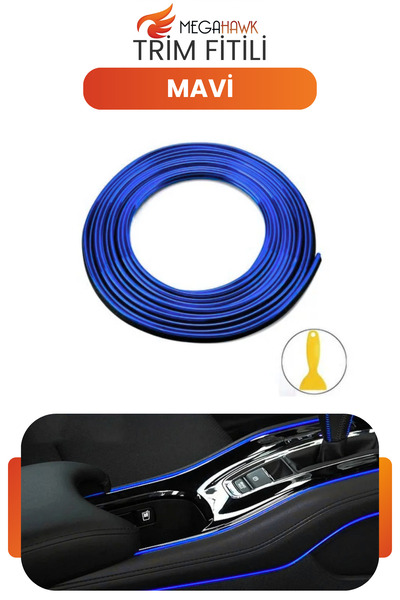 MEGAHAWK Trim Fitili Blue Car Interior Decorative Strip Decoration between Do...