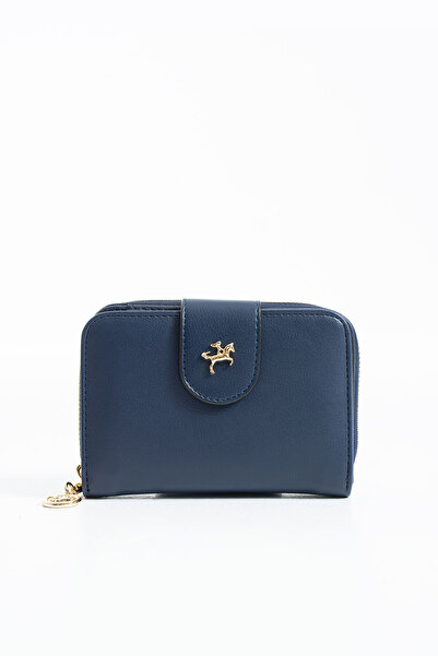 DEV 3 ADAM Nasbag Navy Blue Women's Wallet with Card Holder and Coin Compartment