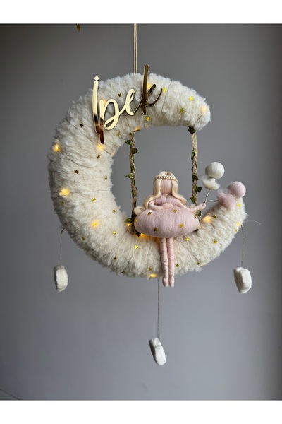 Pure baby handmade Kız bebek ledli keçe bebekli kapı süsü