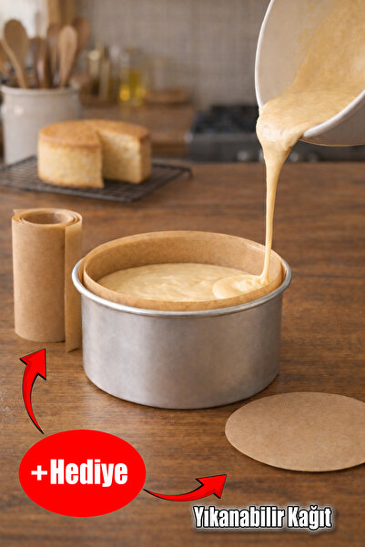 Neskuk 12cm Round Cake Mold Aluminum Deep 10cm Washable Baking Paper Set Side...