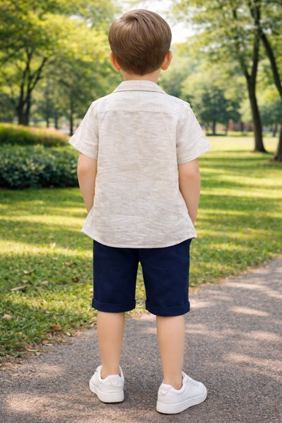 Yalçınoğlu Kids Boys' Shirt T-Shirt Shorts 3-Piece Set I Stylish and Comfortable Boys' Summer Set