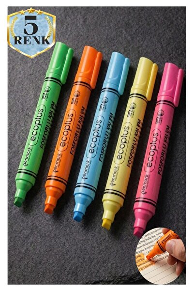 Artlantis 5 Colors Highlighter Pen Neon Colorful Chisel Tip 1-5mm Marker Pen ...