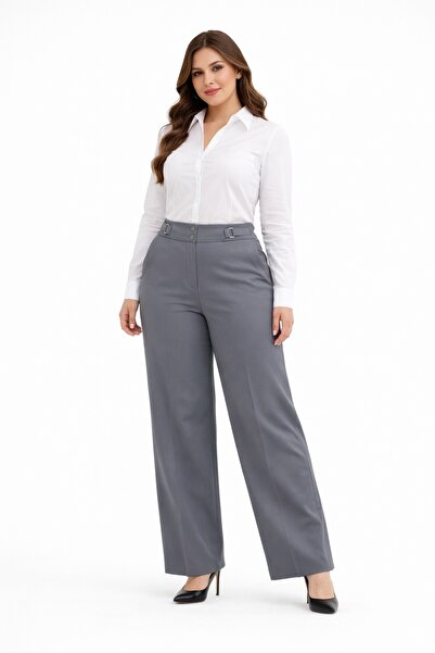 KÜBRA Γυναικείο υφασμάτινο παντελόνι με σωληνωτό τελείωμα BGL-ST05386