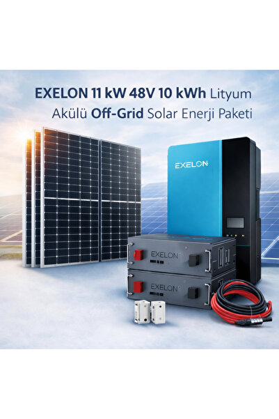 Exelon 11 kW İnverterli 10 kWh Lityum Akülü Solar Enerji Paketi