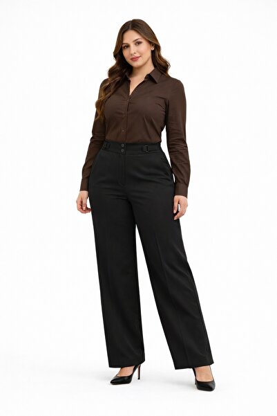 KÜBRA Γυναικείο υφασμάτινο παντελόνι με σωληνωτό τελείωμα BGL-ST05386