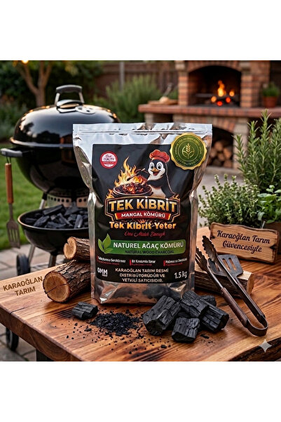 karaoğlan tarım Tek Kibritle Tutuşan Naturel Ağaç Mangal Kömürü 1.5 KG - Kola...