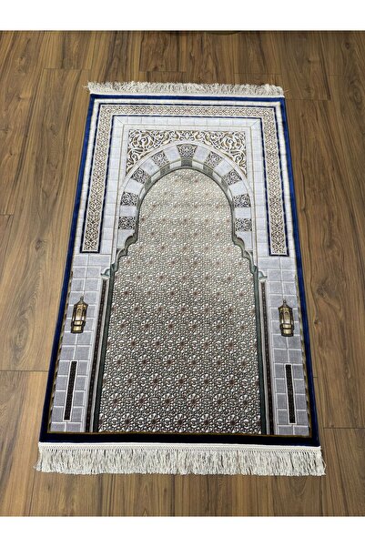 Neşem Halı Boutique KUMKAPI U0263U KREM MAVİ 150 TARAK İPEK SECCADE HALIMIZ İ...