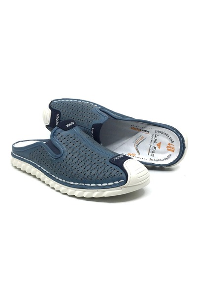 Luis Figo 100% Δερμάτινες Ορθοπεδικές Ανδρικές Καλοκαιρινές Άνετες Παντόφλες ...