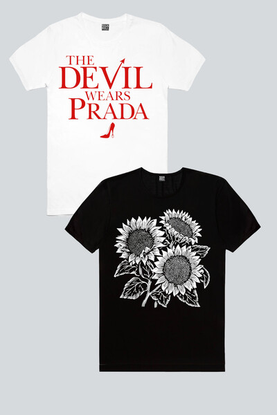 ROCKANDROLL Brand Sever Beyaz, Summer Flowers Πακέτο με 2 γυναικεία μπλουζάκι...