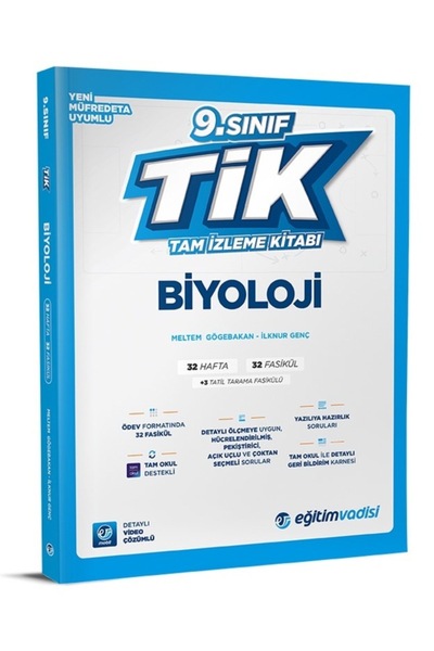 Eğitim Vadisi 2026 9. Sınıf Biyoloji Tik Tam İzleme Kitabı Maarif Model