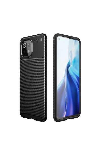 eco port Xiaomi Mi 11 Lite Kılıf Auto Focus Karbon Kapak - Siyah