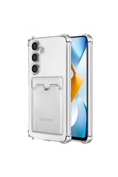 TheGencoo Samsung Galaxy S24 Case Card Transparent Silicone - Transparent