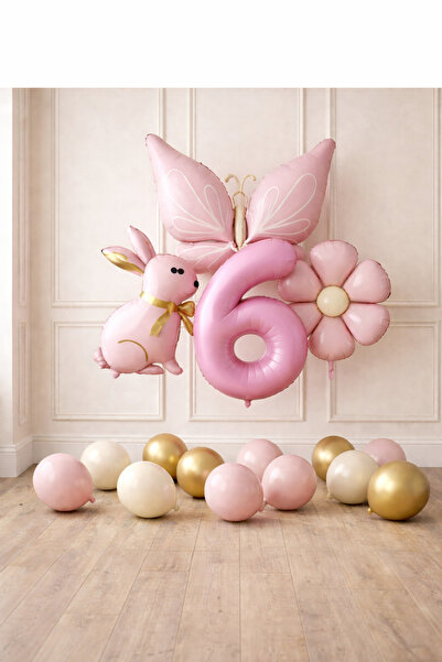 ÇITIPITISTORE Σετ γιορτής γενεθλίων με μπαλόνι από αλουμινόχαρτο πεταλούδα κο...