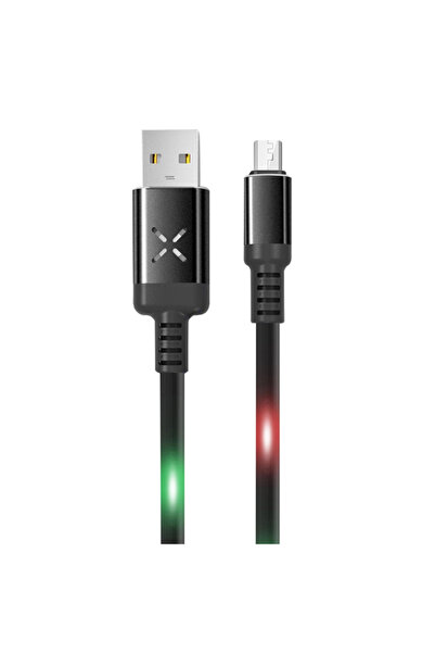 eco port Dc09 Ses Duyarlı Işıklı Micro Usb Kablo 1m 2a - Siyah
