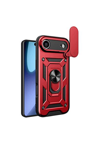 NewFace iPhone 17 Air Pars Lens Ring Silicone Case - Red