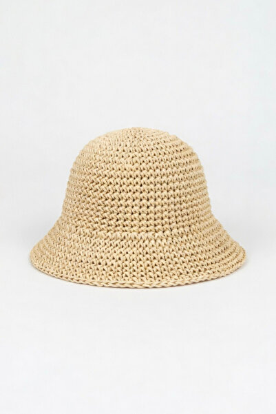 Mollycrush Kadın Camel Yazlık Örgü Bucket Şapka | Güneş Koruyucu Trend Kova M...