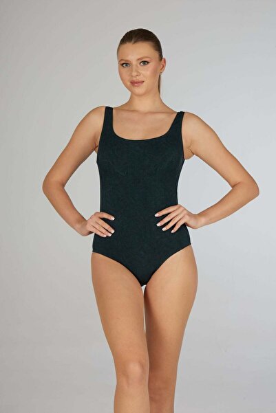 Estiva Μαγιό με σχέδια και λαιμόκοψη U - Πράσινο