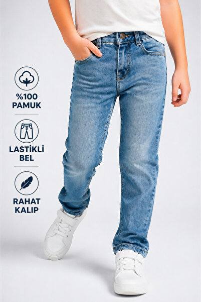 BABİDO Erkek Çocuk Slim Fit Kot Pantolon – Likralı Rahat Kalıp Günlük Jeans (...