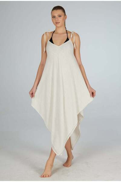 Estiva Linen Pareo with Rope Straps and Bat Cutouts
