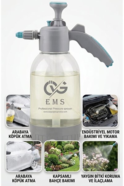 Ems 2 Litre Basınçlı Sprey İlaçlama Pompası Çok Amaçlı (Bahçe, Oto Jant, Temi...