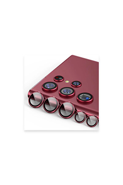 EASERA TİCARET Samsung galaxy s23 ultra valdez metal camera lens - red