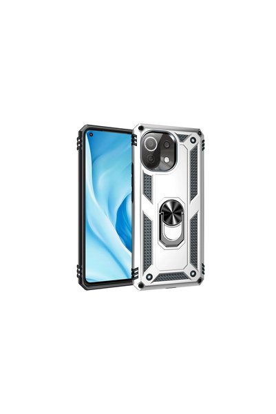 TheGencoo Xiaomi Mi 11 Lite Case Sofia Ring Silicone Cover - Silver