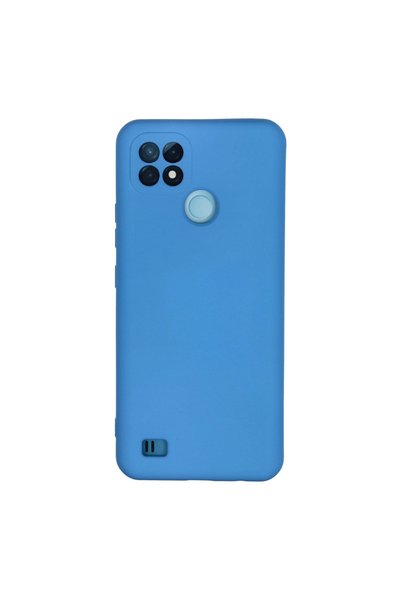 Generic Brand جراب Realme C21 مصنوع من السيليكون المخملي الداخلي - أزرق