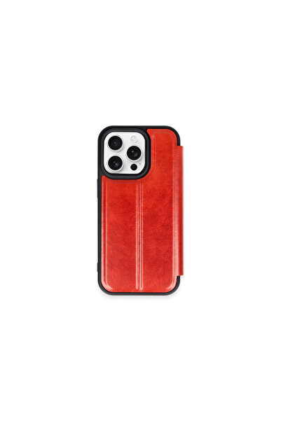 NewFace iPhone 15 Pro Max Case Flip Cover - Red