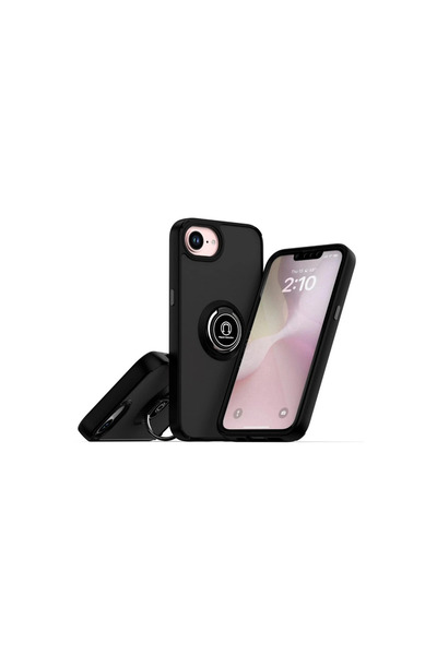 NewFace iPhone 17E Case Montreal Silicone Cover with Ring - Black