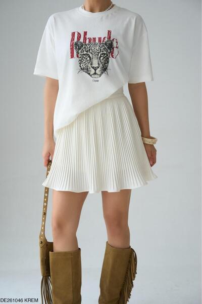 CADDELAMODA Γυναικεία πλισέ κοντή φούστα